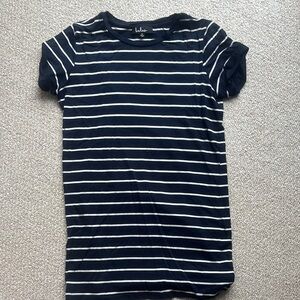Lulus Navy and White Striped Tee Dress